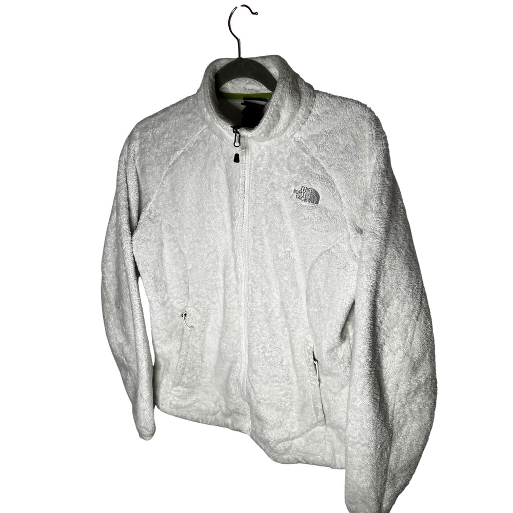 The North Face Women's Fleece Jacket Full Zip Fuzzy Pure White M Medium - Picture 2 of 4